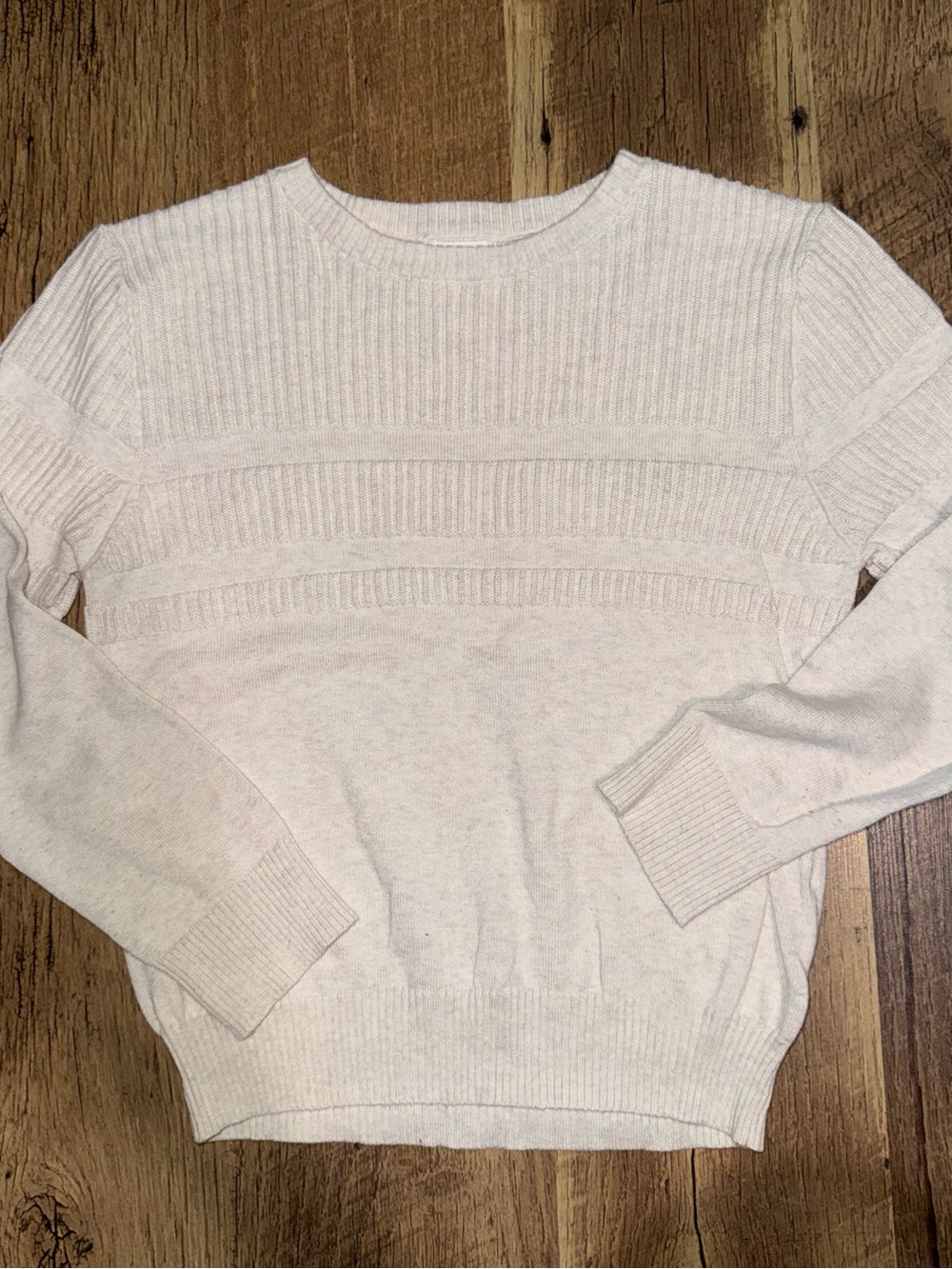 Cat & Jack Cream Ribbed Yoke Sweater